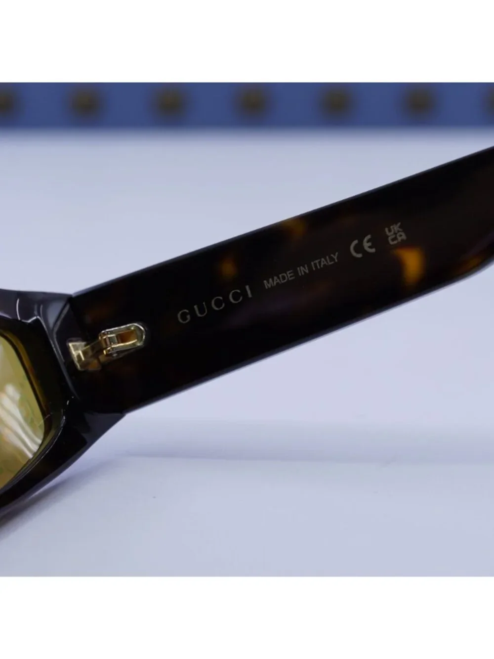 Gucci GG1591S 002 Browline Sunglasses - Havana / Yellow